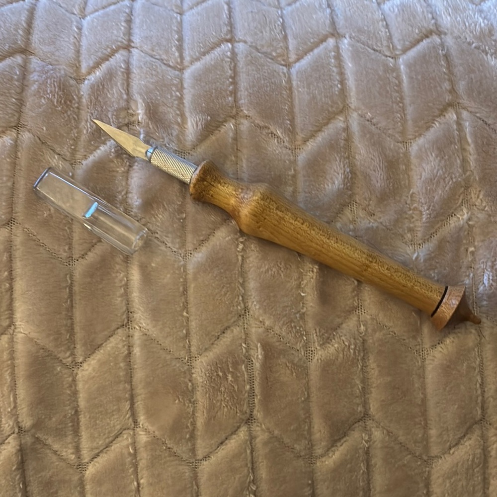 Handmade Wooden Handle Craft Knife with Blade Cover